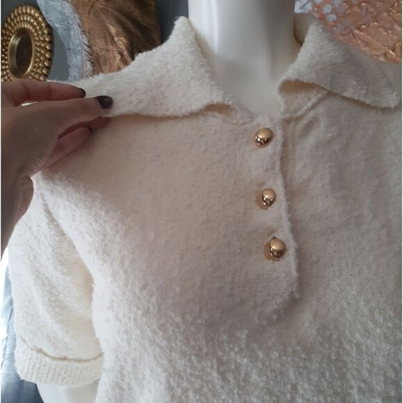 NWT Zara Cotton Blend Collared Sweater - Picture 5 of 11